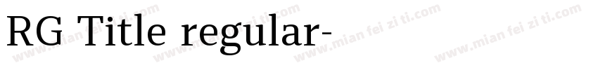 RG Title regular字体转换